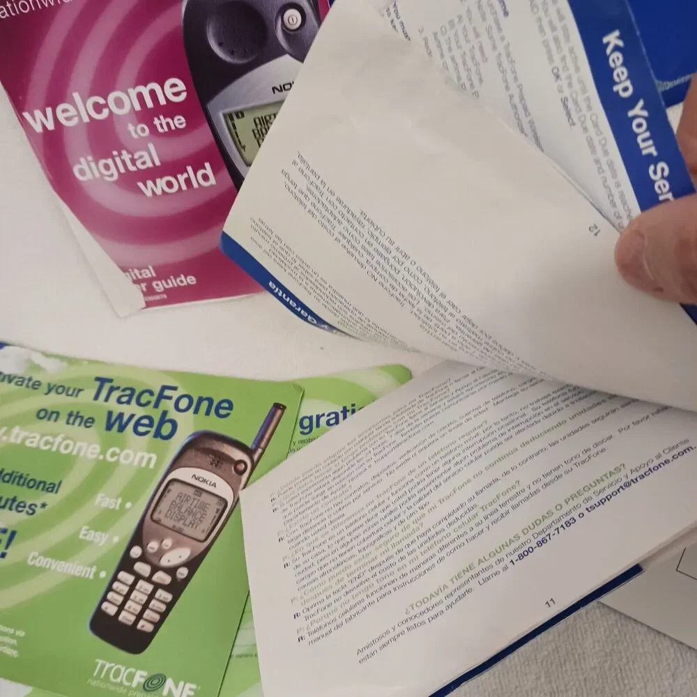 Vintage TRACFONE BOOKLET Papers Instructions (no Phone) Retro Lookback OLD Flaws